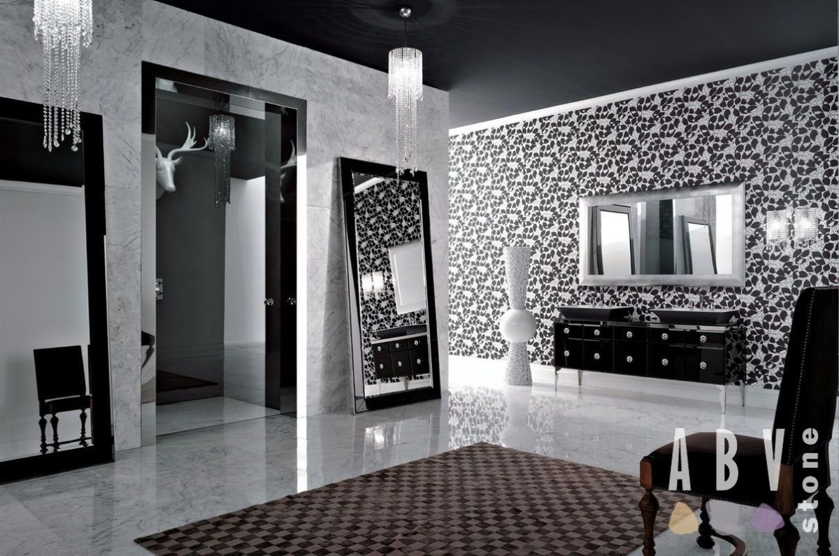 Черно-серебряный интерьер