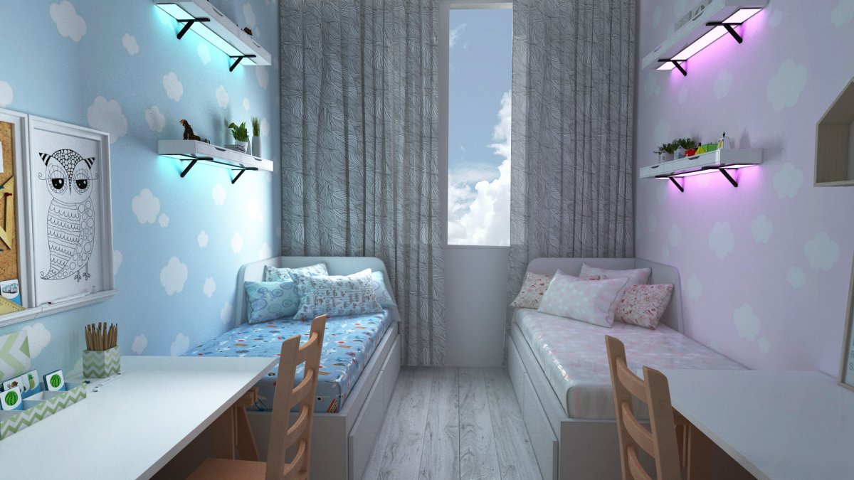 Цветовая гамма детской комнаты для разнополых