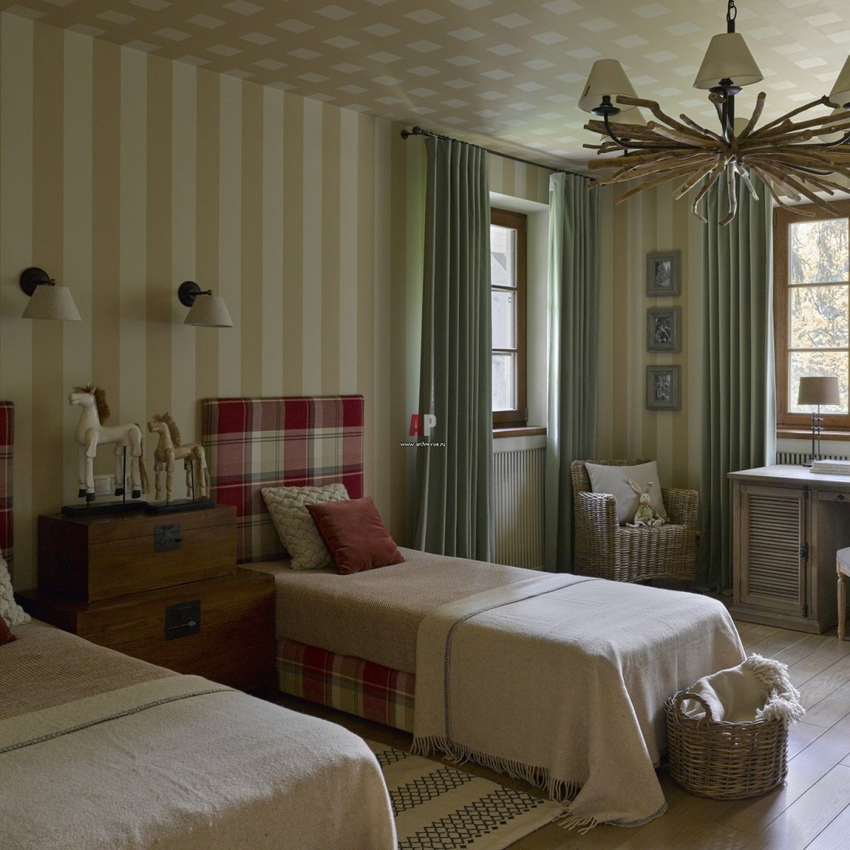 Шотландская клетка в интерьере