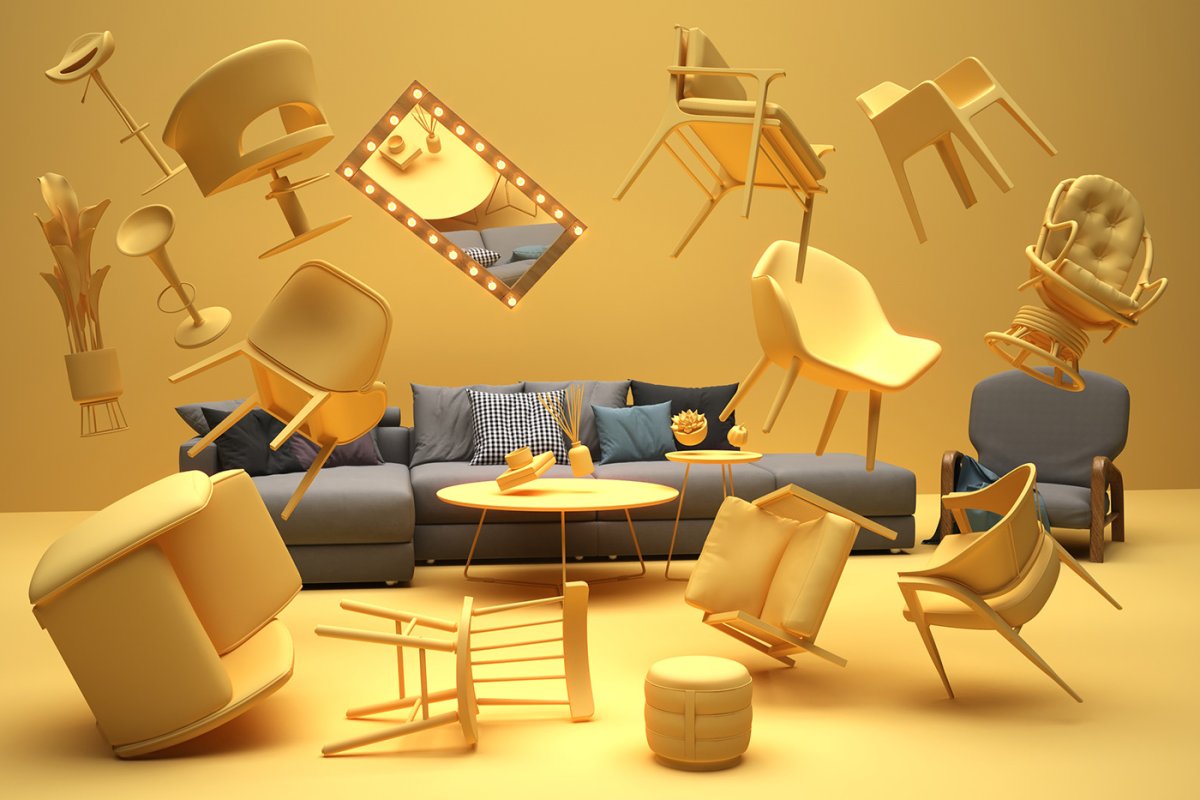 Креативный баннер мебель