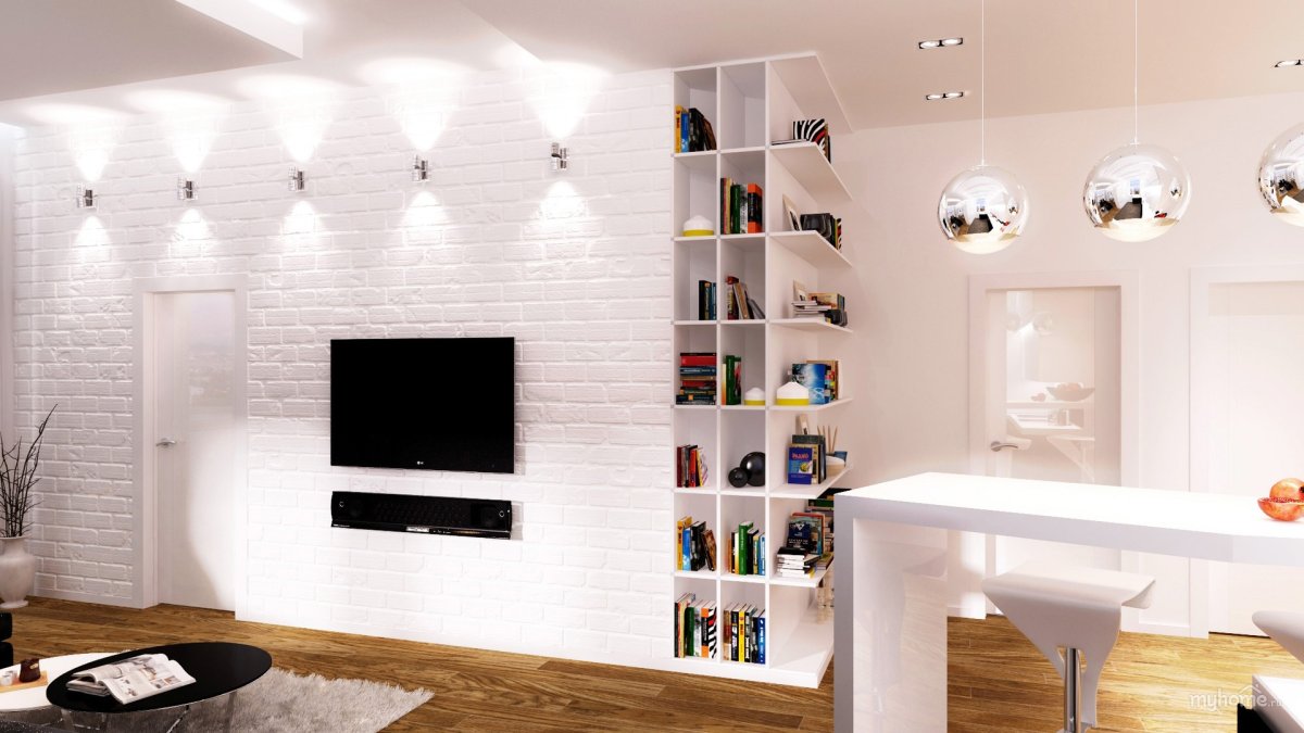 Белые стены в интерьере