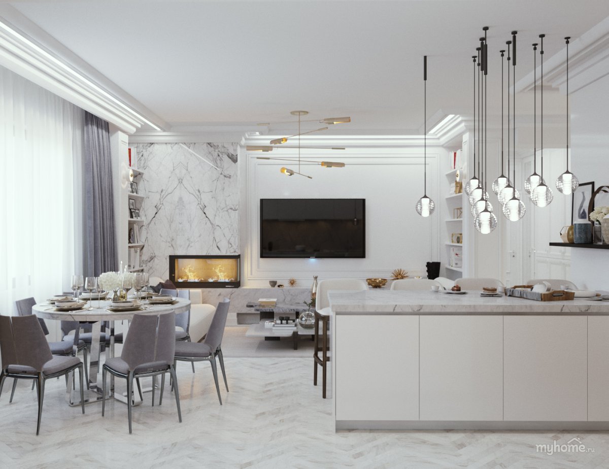 Световые линии на натяжном потолке