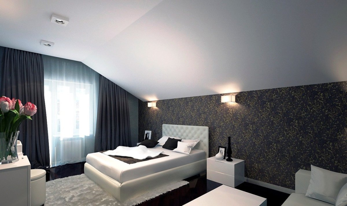 Темные обои в интерьере