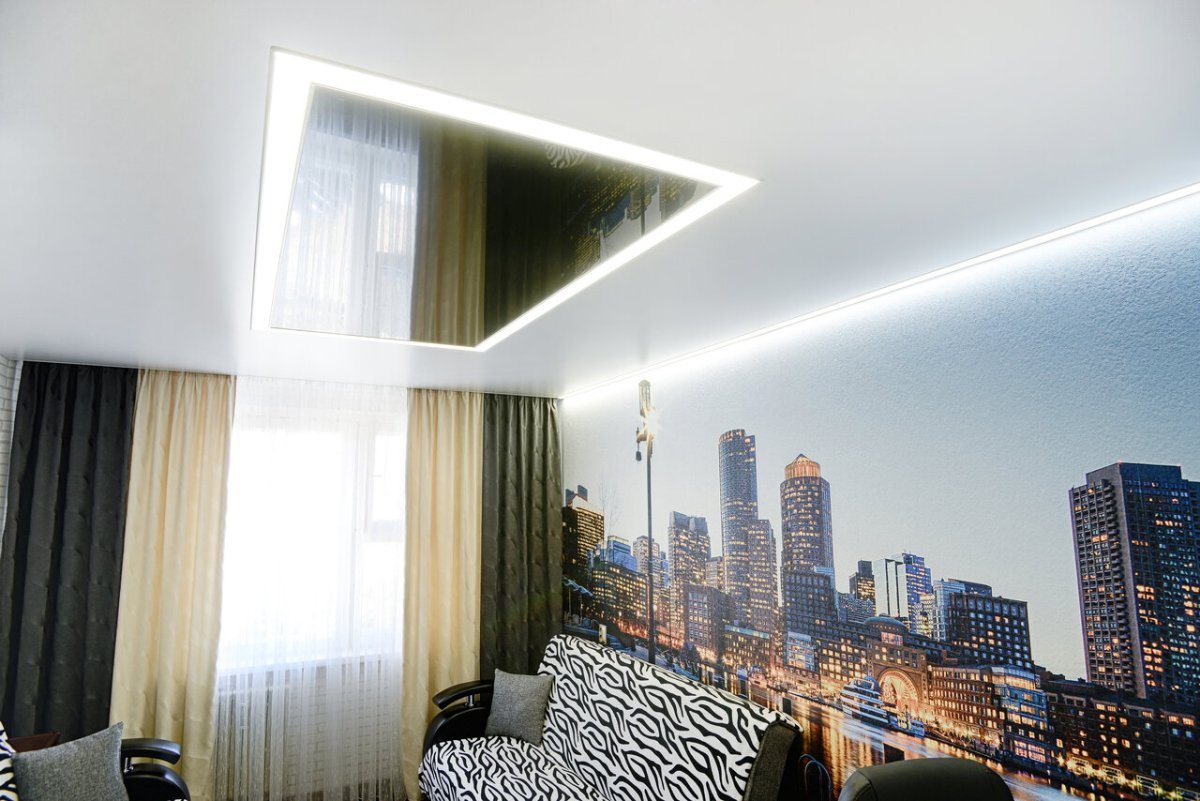 Подсветка штор в комнате