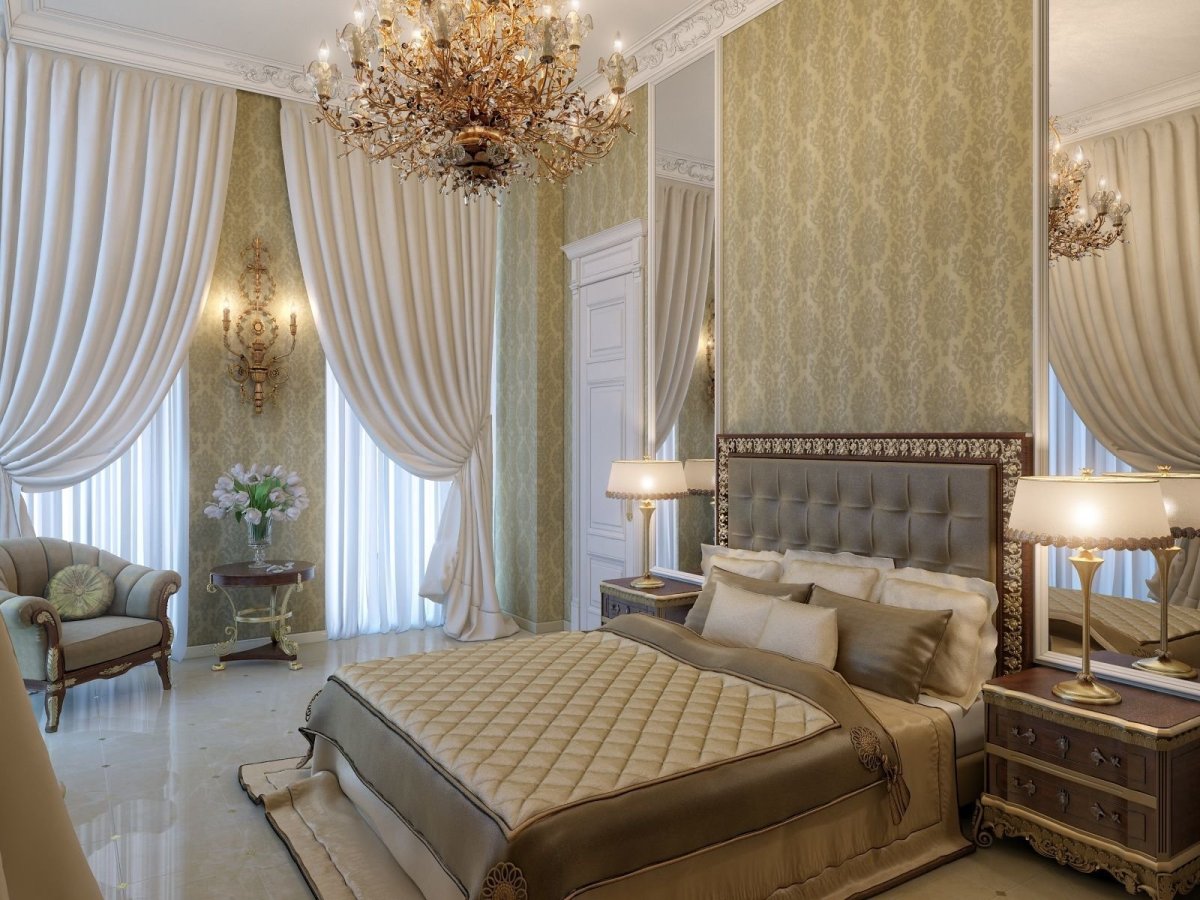 Гостиная в золотистом цвете