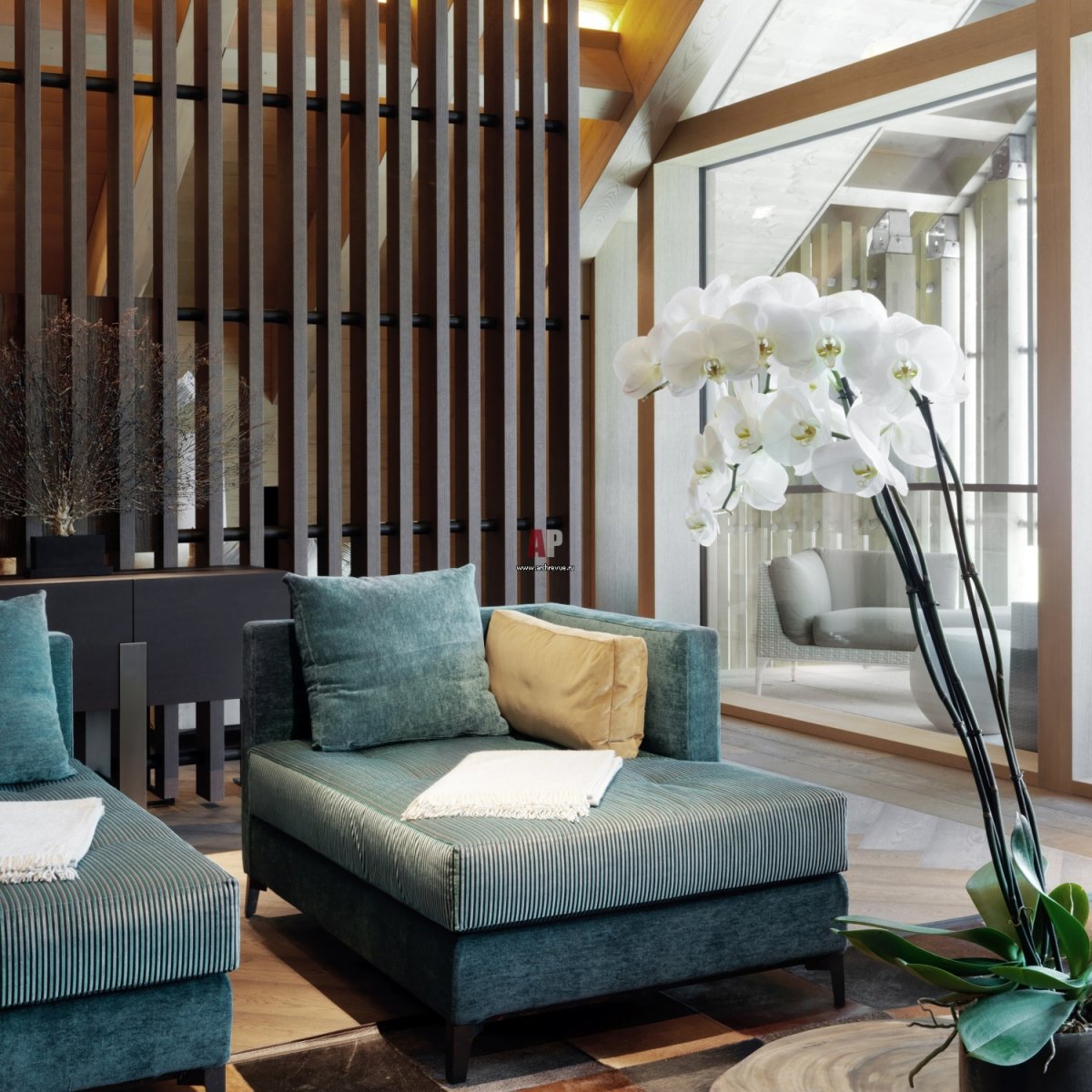 Деревянные рейки в интерьере