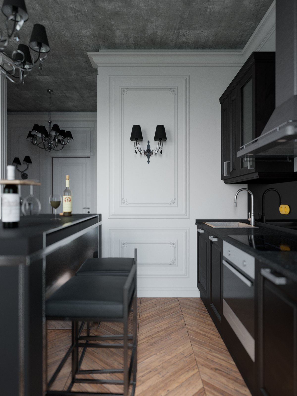 Кухни в серо охристых