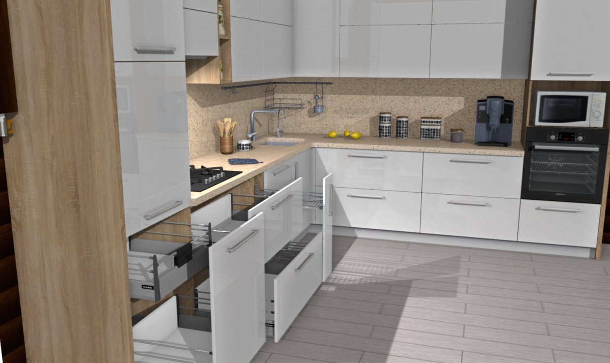 Кухня из Эггер древесина белая