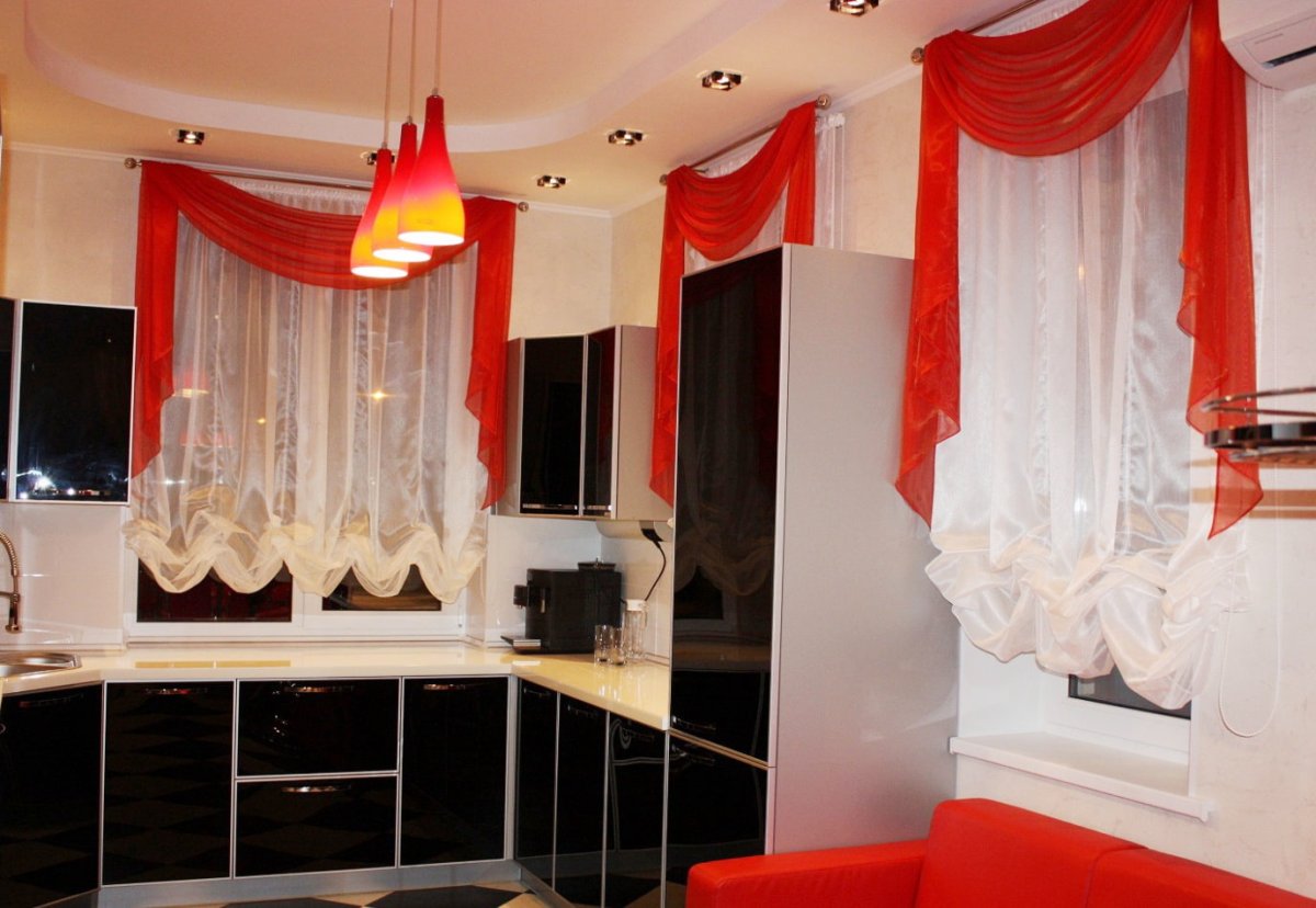 Красивые ламбрекены для кухни