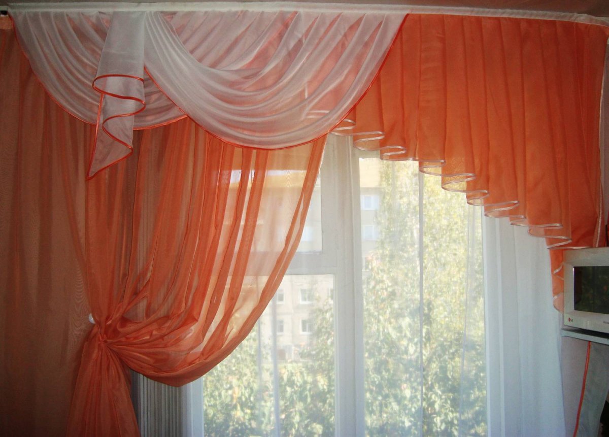 Штора для кухни WITERRA София с ламбрекеном, полиэстер