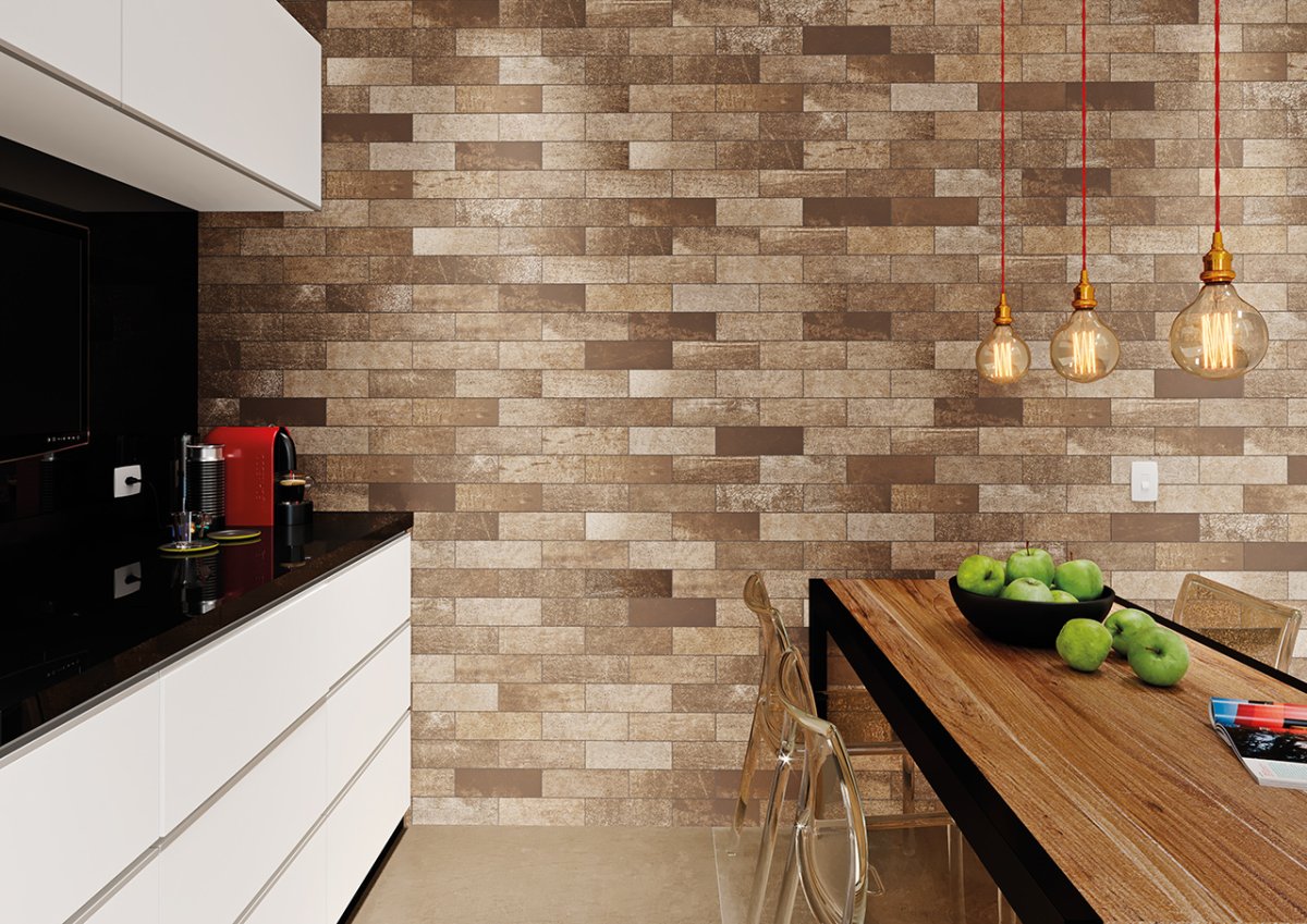 Плитка кирпичиками на пол в кухню