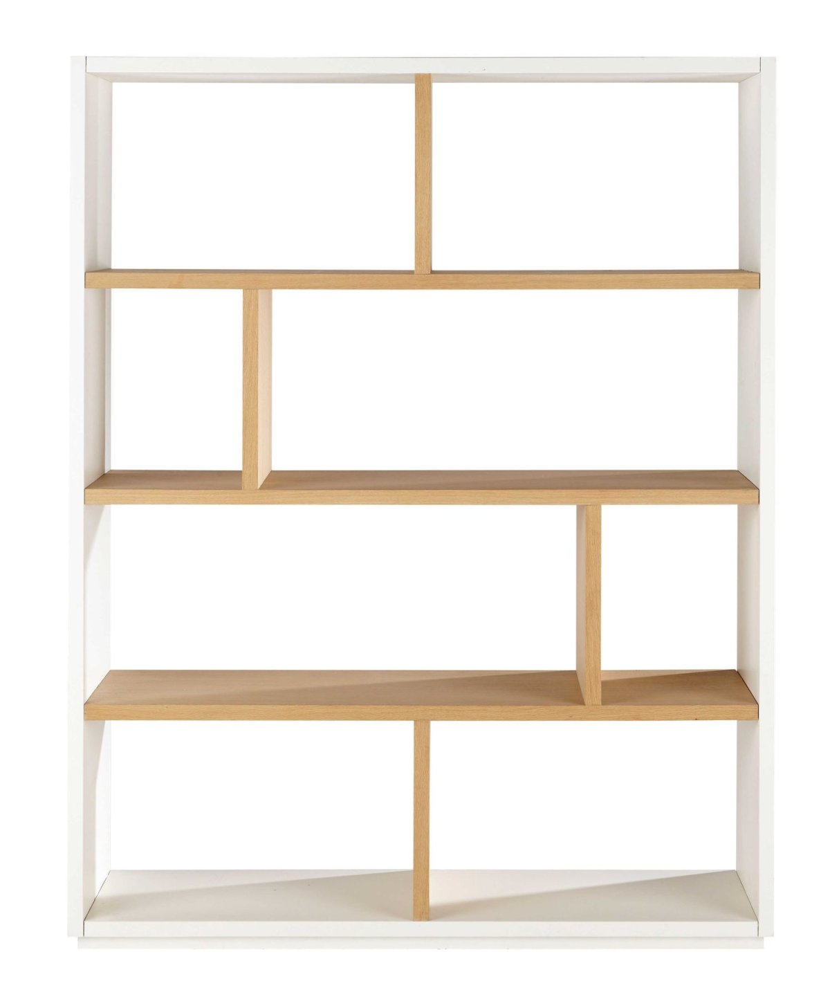 Белый стеллаж с деревянными полками