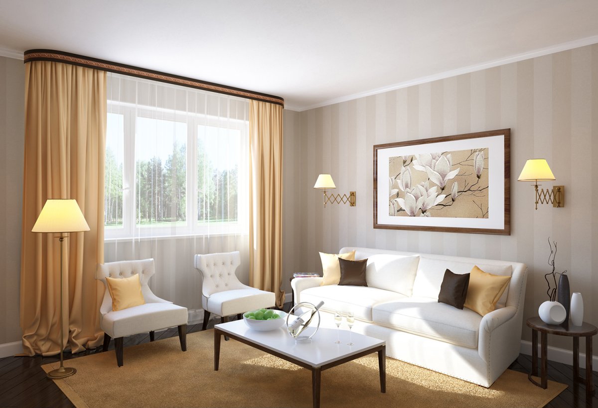 Гибкий потолочный карниз в интерьере