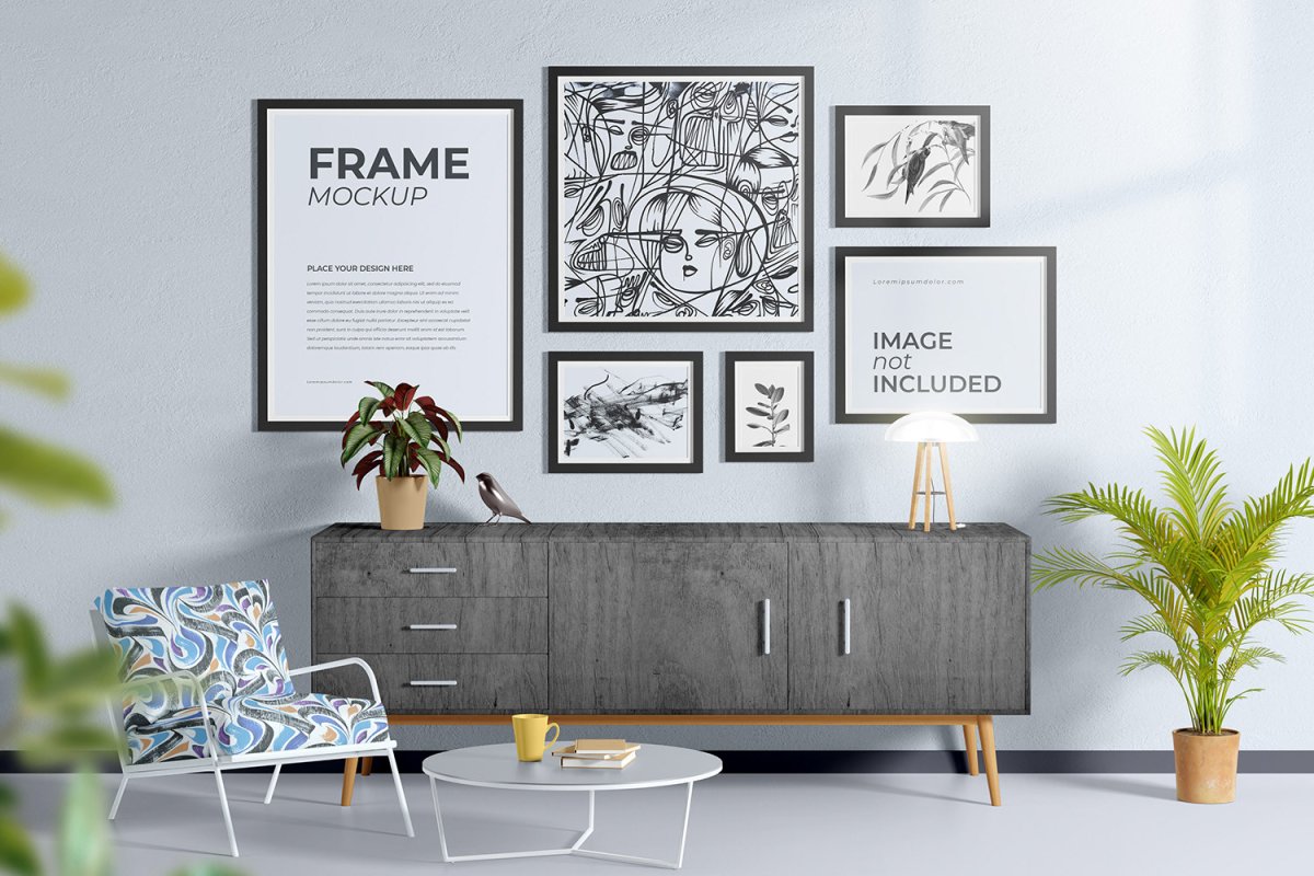 Стена комнаты мокап