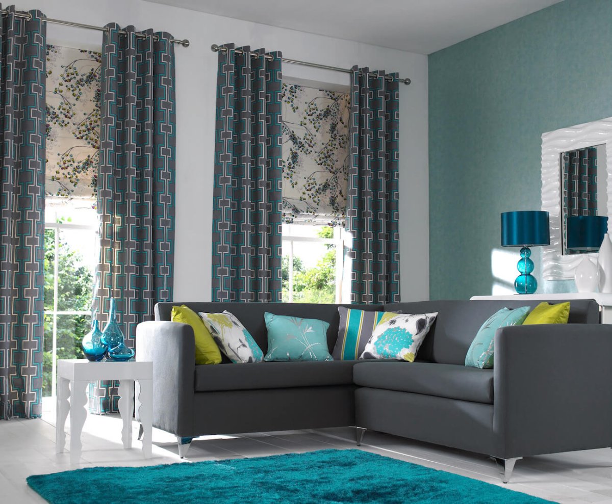 Бирюзовые занавески