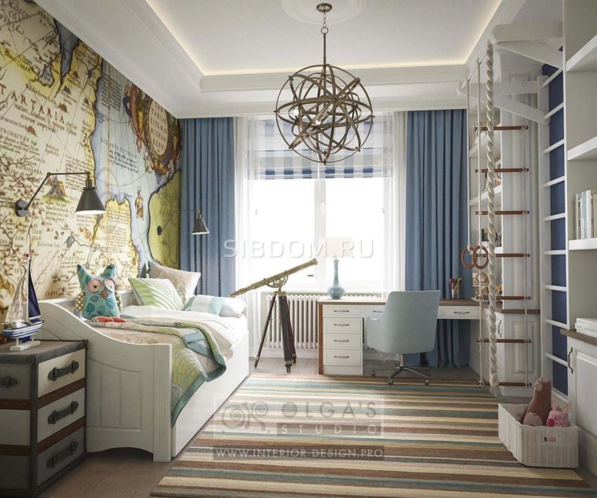 Интерьер подростковой комнаты для мальчика классика