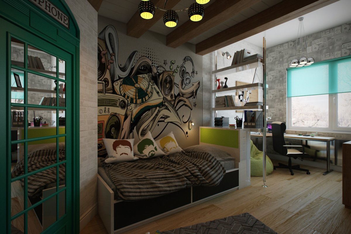 Комната подростка темная