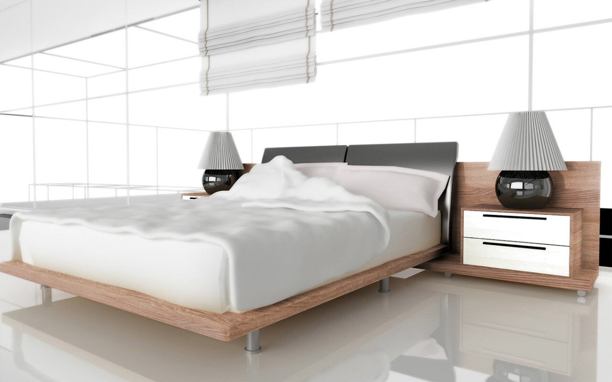 Светлый стиль хайтек спальни