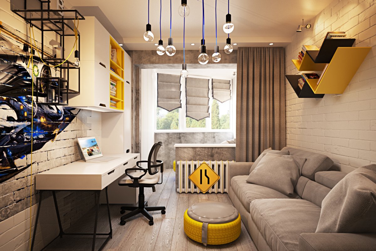 Интерьер комнаты для подростка мальчика брутальный