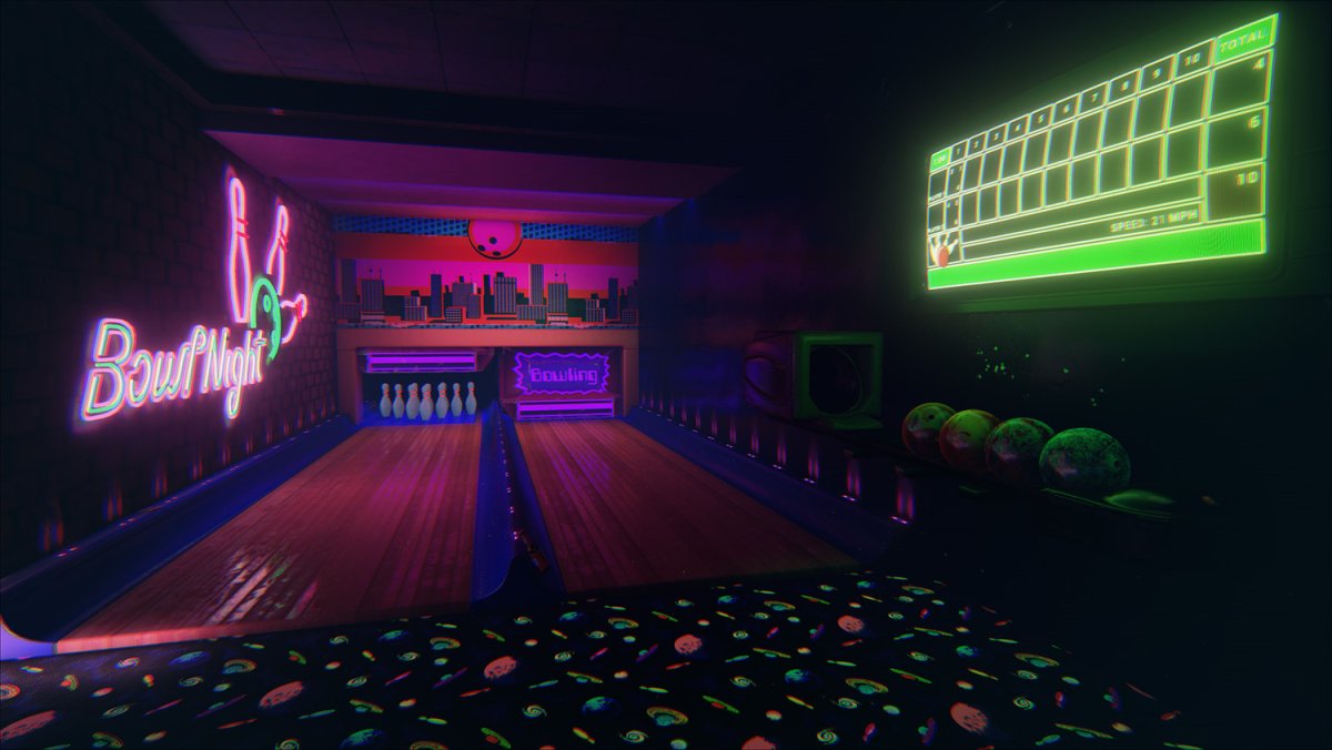 Неоновая комната спальня