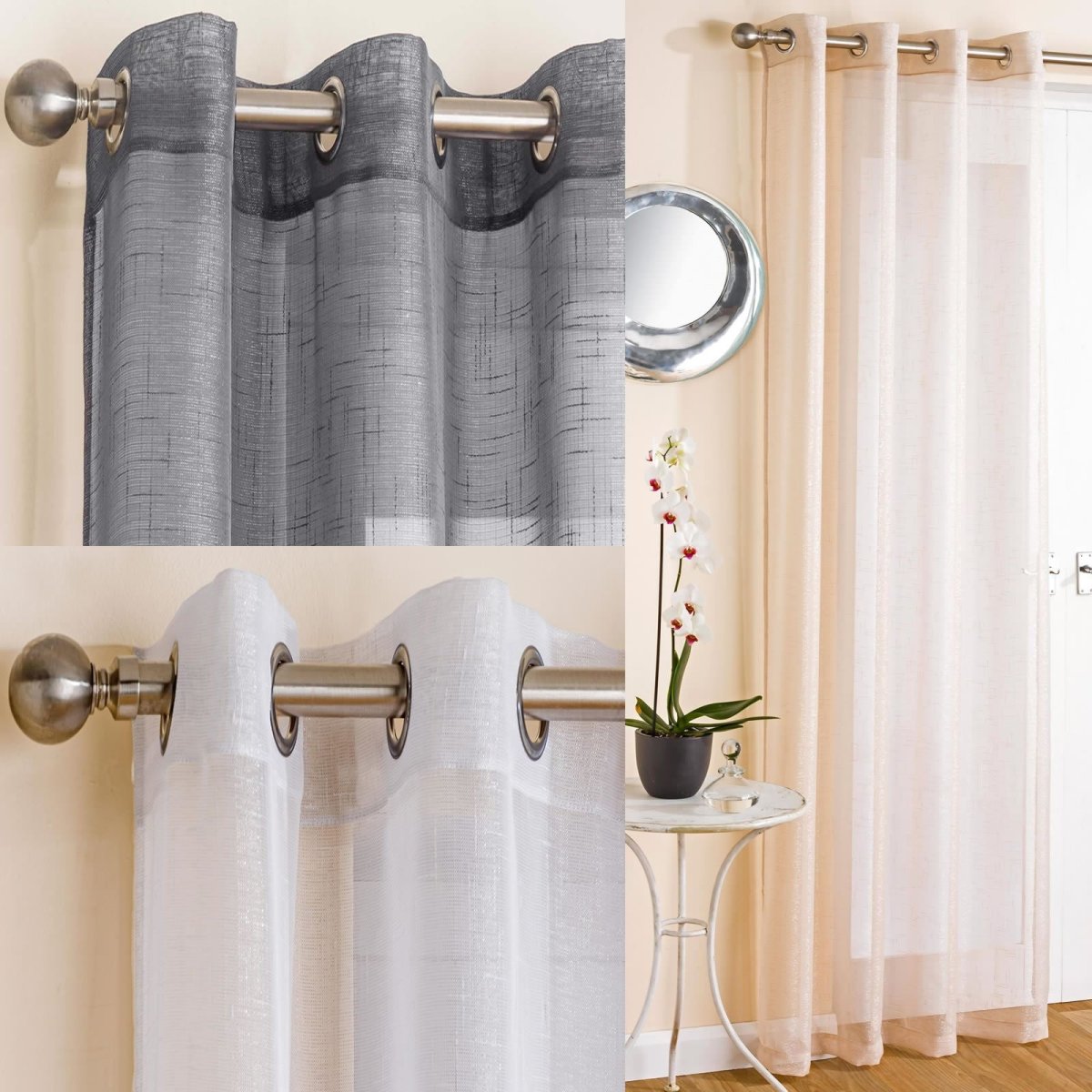 Тюль на люверсах на кухню