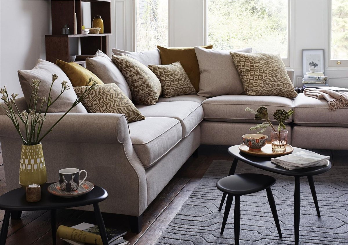 Синий угловой диван