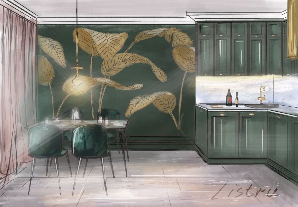 Бирюзовая кухня икеа