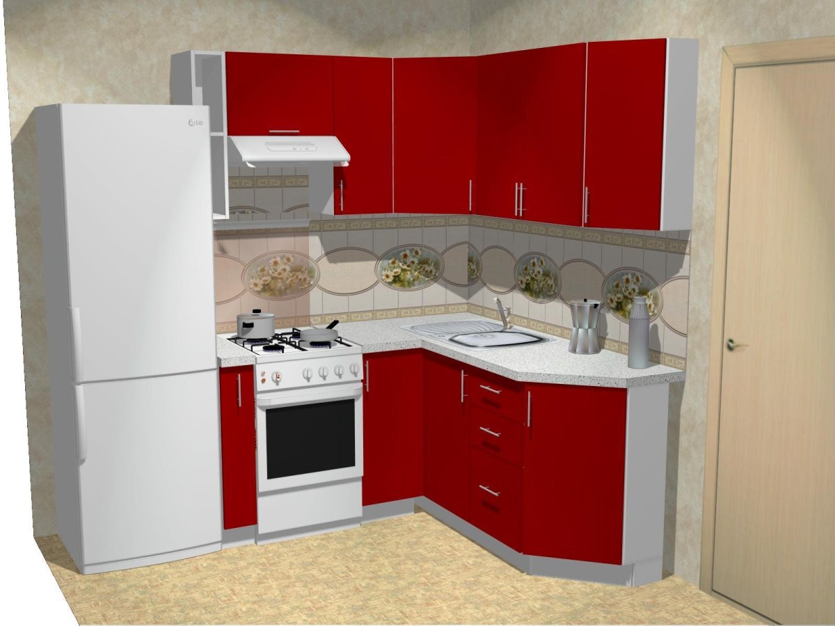 Угловые гарнитуры для маленьких кухонь