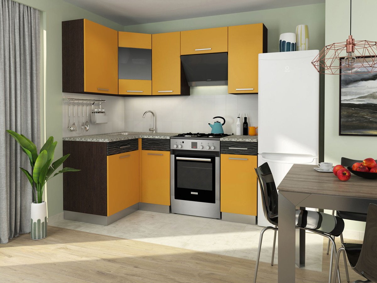 Кухонный гарнитур "Алиса 9" венге/лайм