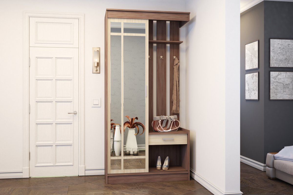 Встроенный шкаф-купе в прихожую двухдверный