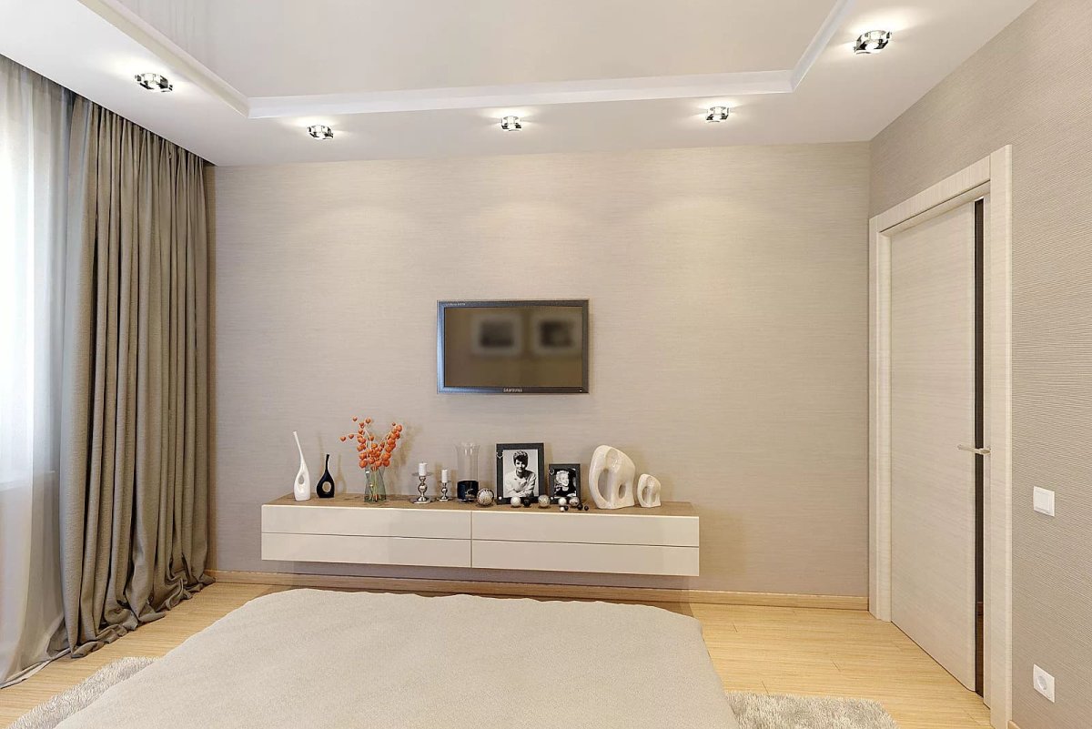 Спальня в теплых тонах