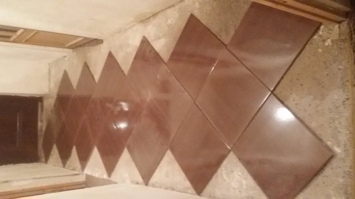 Укладка плитки под углом на пол