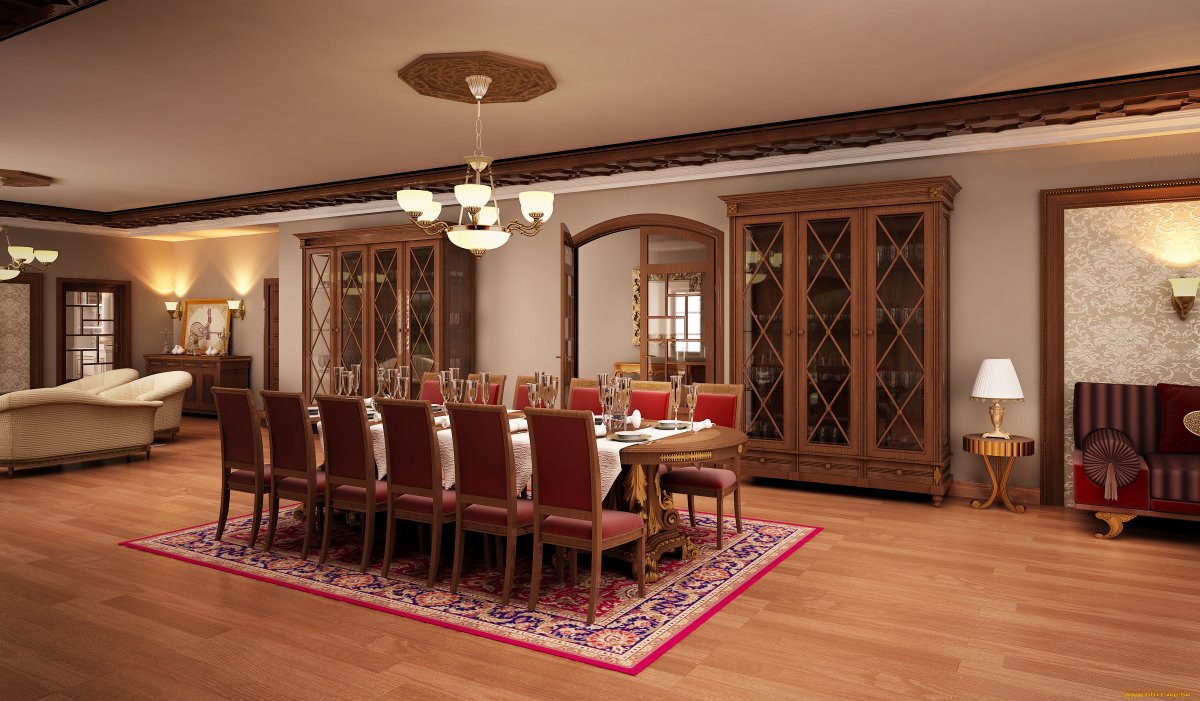 Большая гостиная со столом