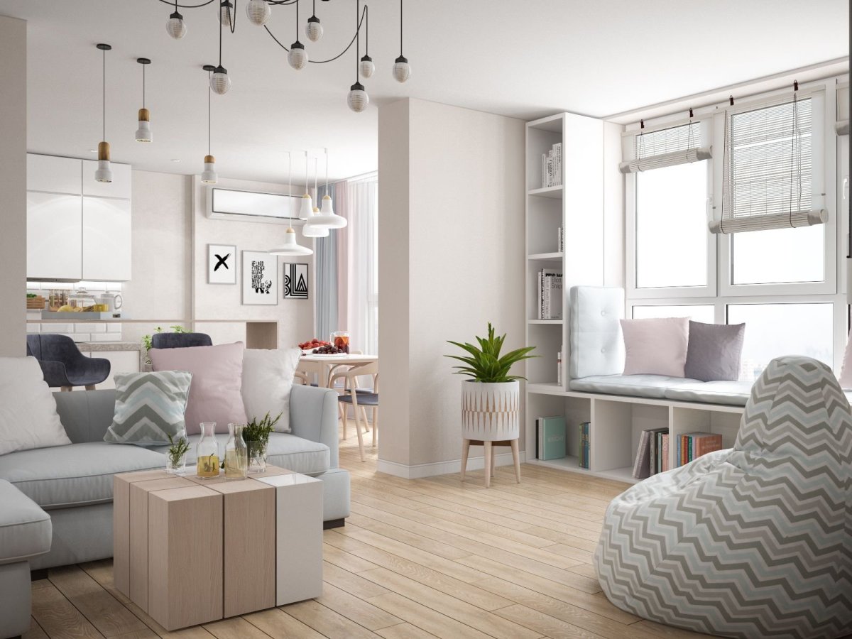 Кухня-гостиная 16м икеа