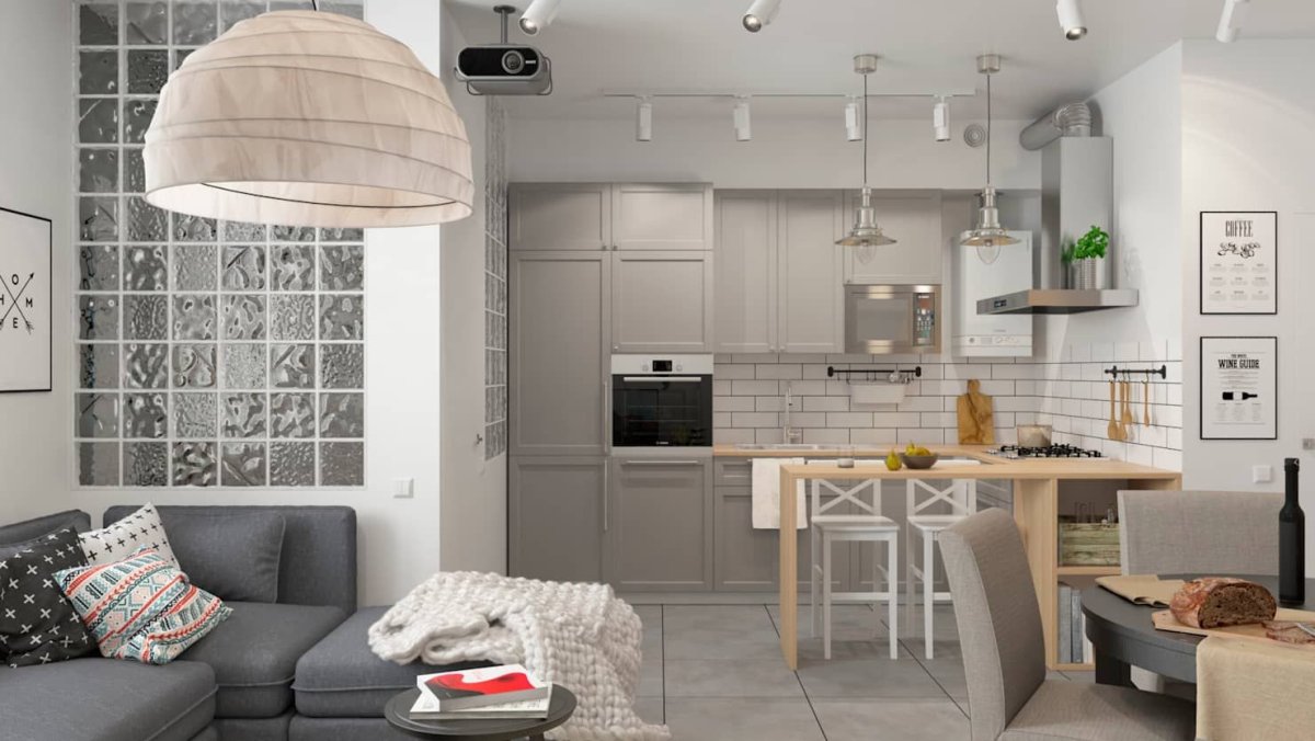 Кухня-столовая-гостиная икеа