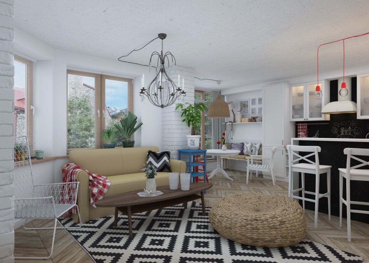 Кухня гостиная икеа 14м