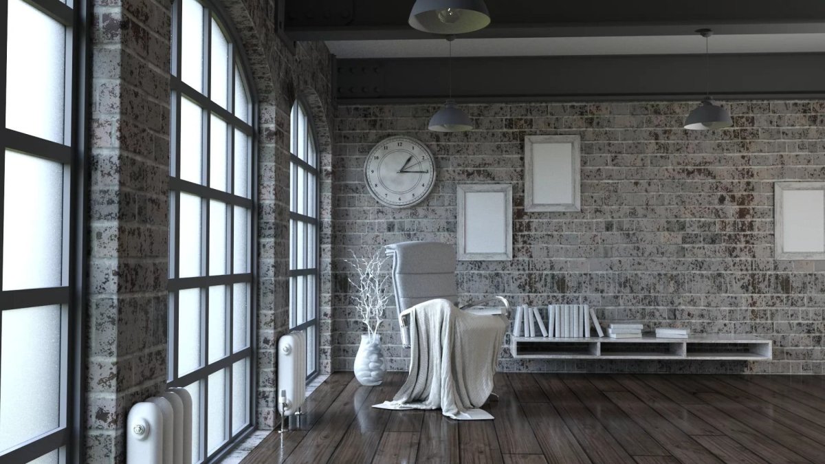 Кирпичная стена в интерьере