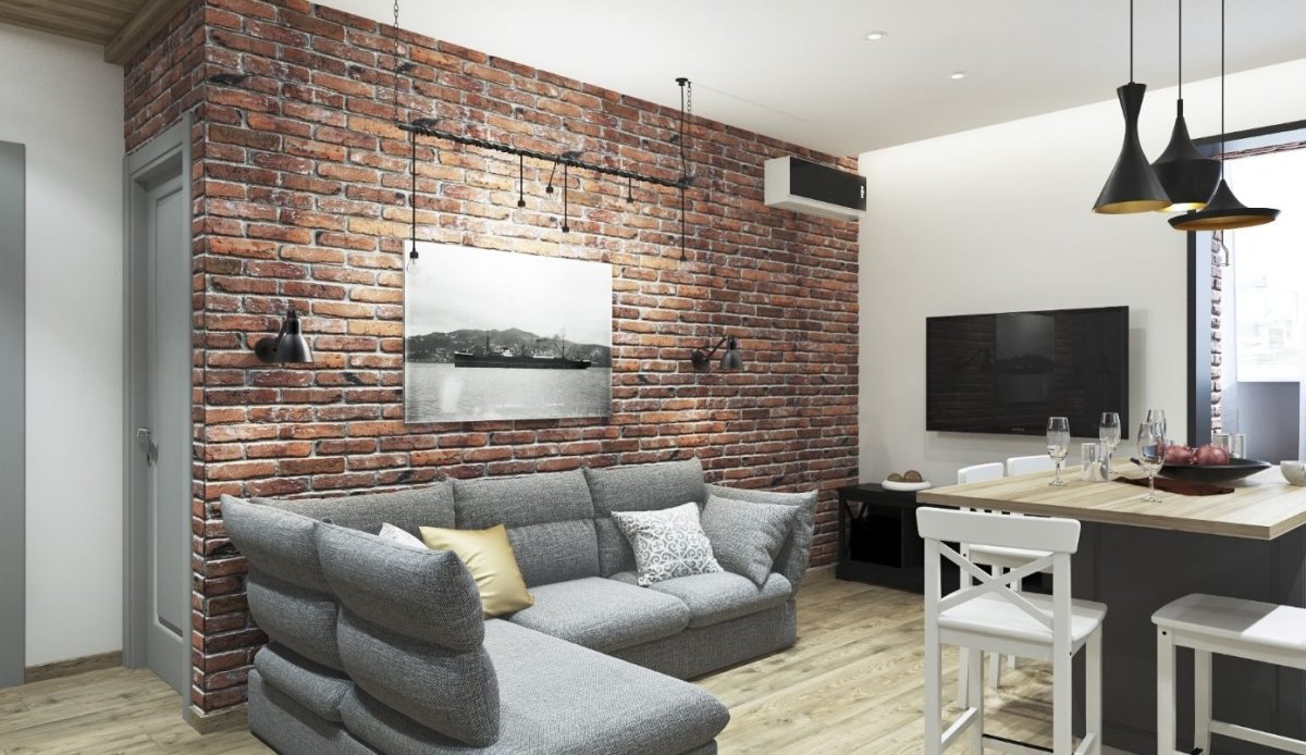 Декоративный кирпич в спальне