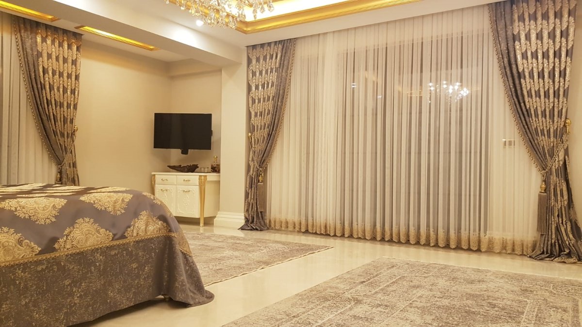 Портьеры для гостиной с кружевом