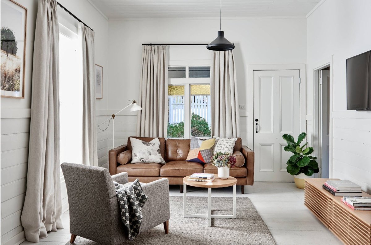 Сканди стиль шторы в интерьере