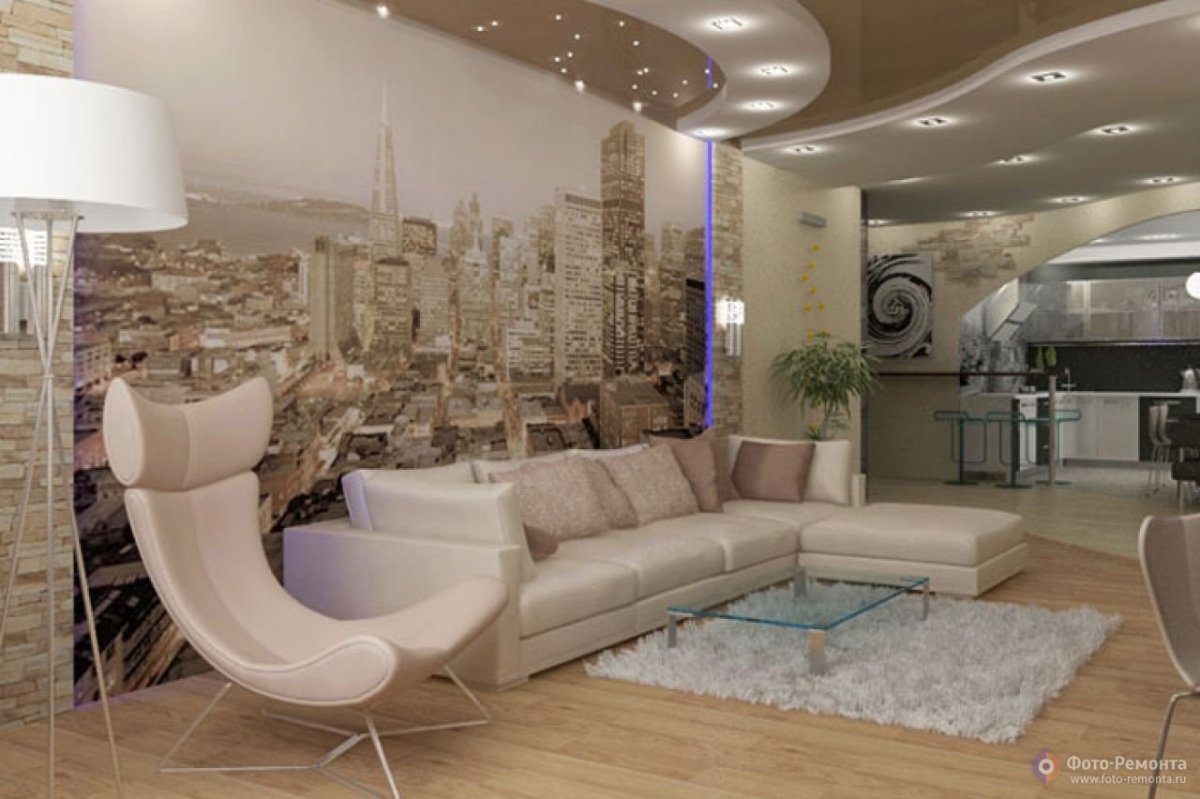 Фрески в интерьере гостиной