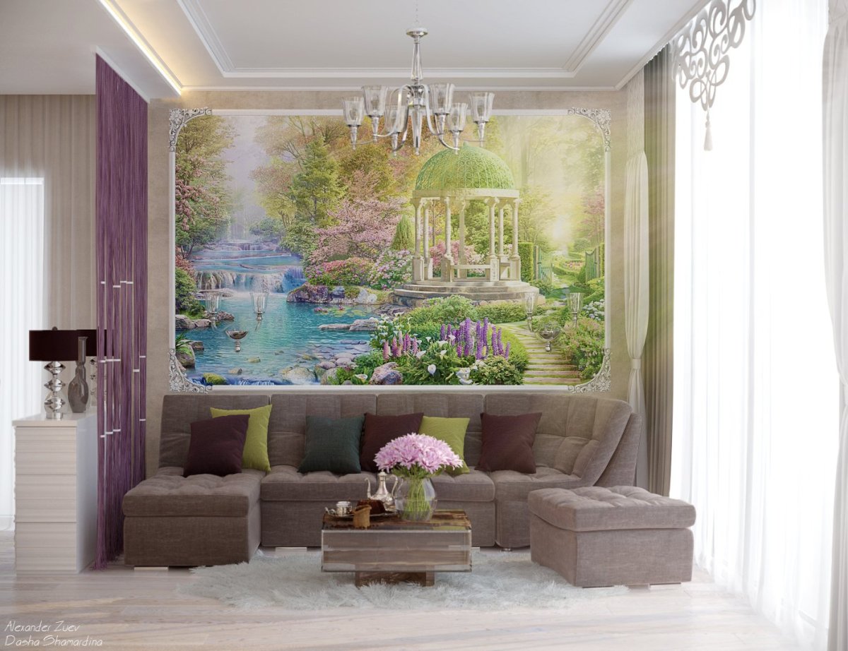 Фреска на кухню в классическом стиле