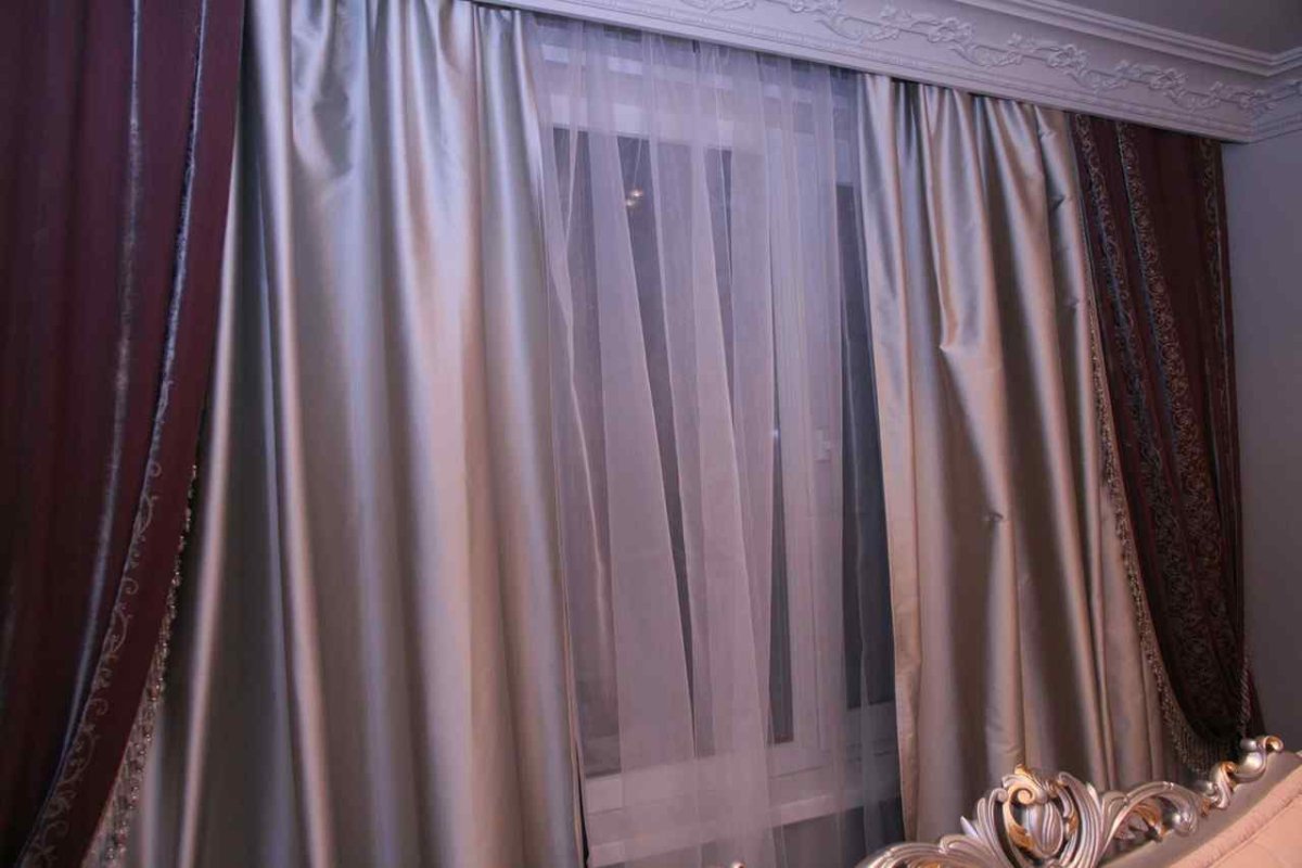 Тафта бирюзовая штора