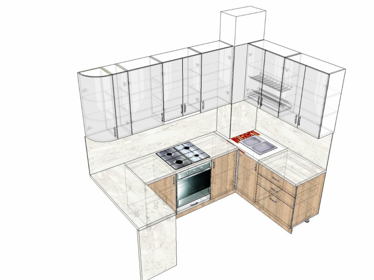 Декор вентиляционного короба на кухне