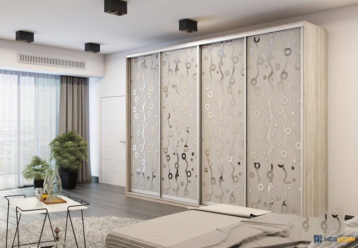 Двери шкафа купе 3 двери пескоструй