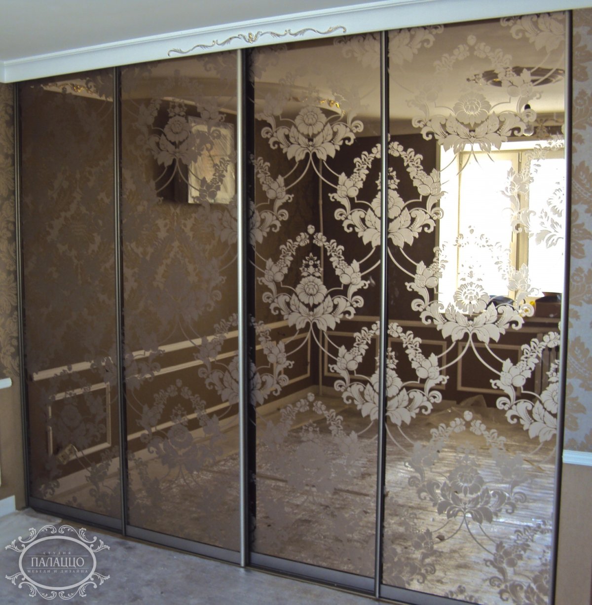 Пескоструй на 4 двери шкафа купе