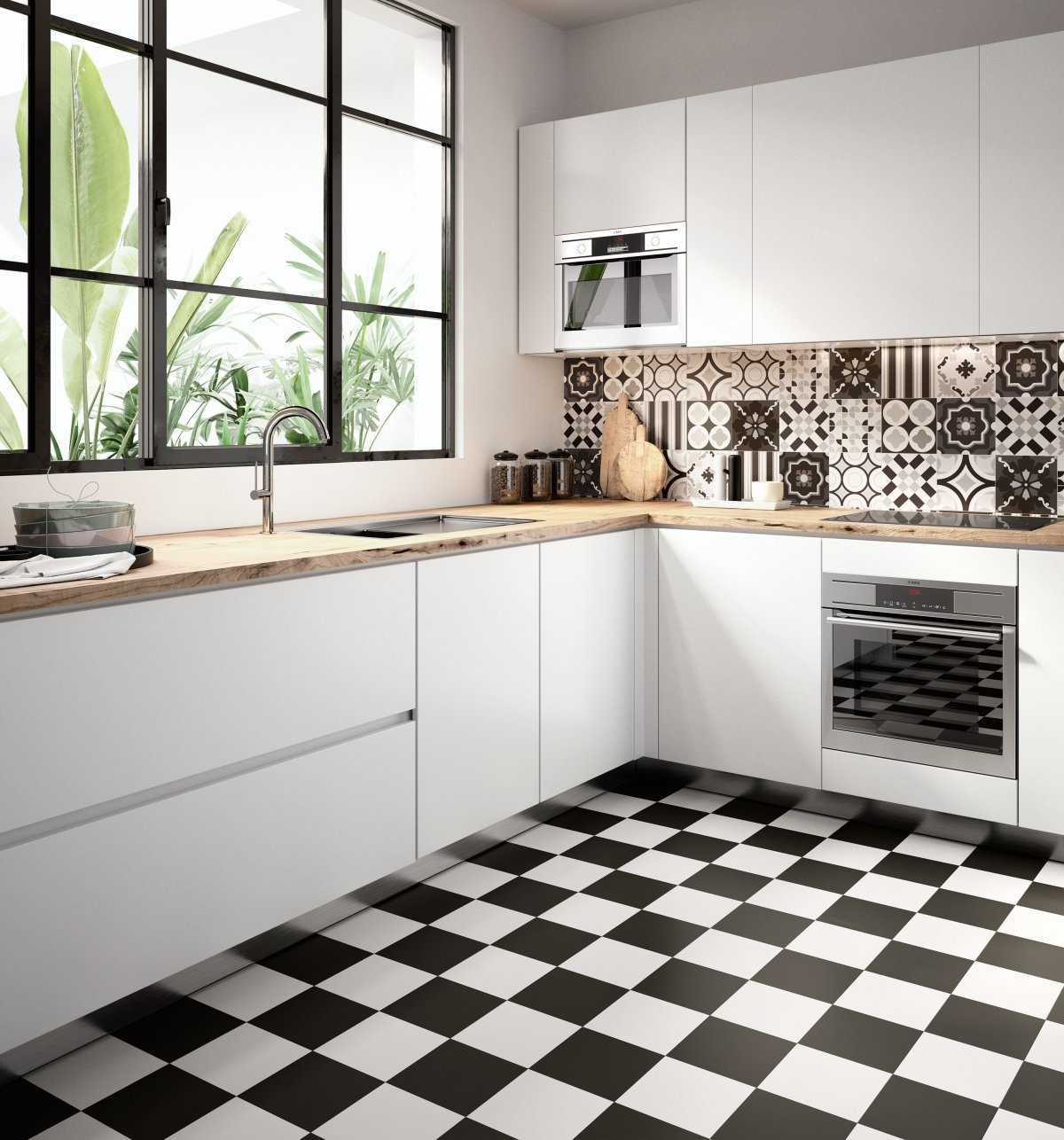 Плитка Sant Agostino Patchwork Black White