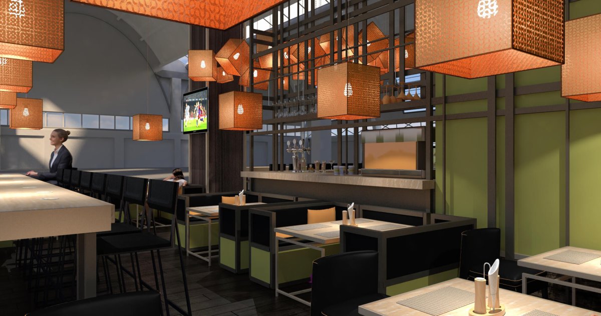 Интерьер школьной столовой