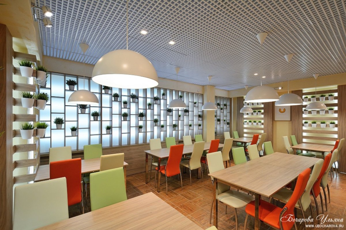 Интерьер современной столовой общепита