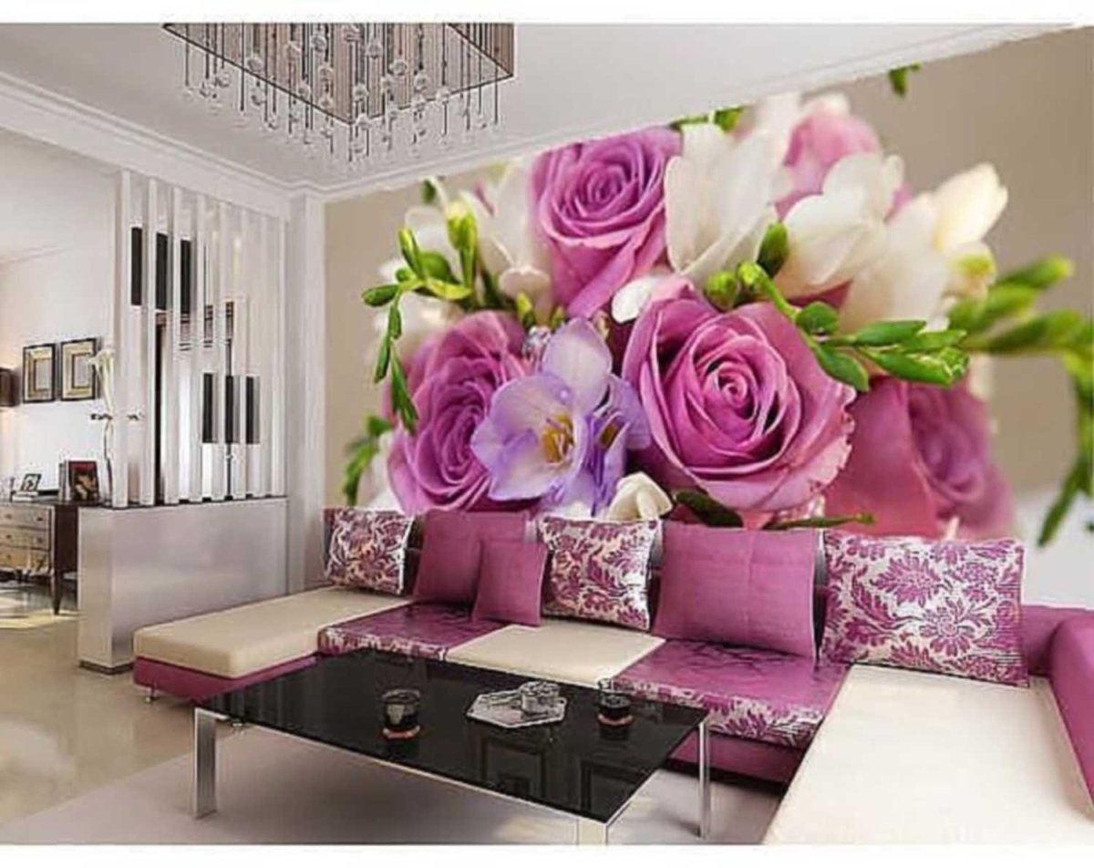 Фотообои для зала цветы